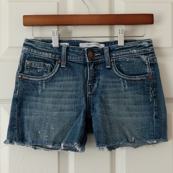 Vigoss Studio Distressed Medium Wash Jean Denim Shorts Size 0 - Picture 1 of 8